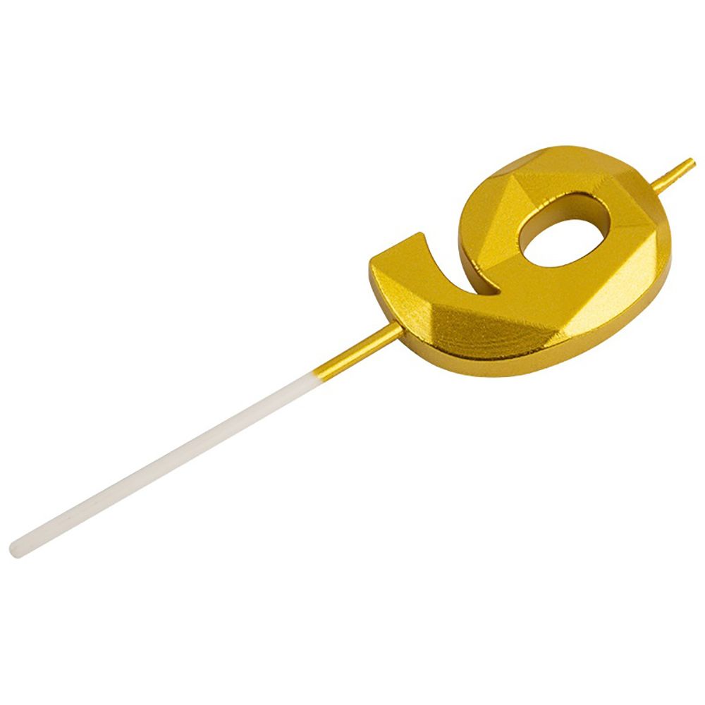 Свеча для торта Цифра 9 золото Волшебная страна