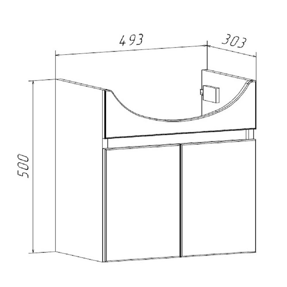 Тумба подвесная Лада 50 под раковину Уют 50