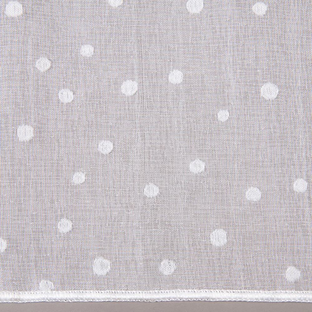 Ткань для штор Тюль лен Спот белый с утяжелителем