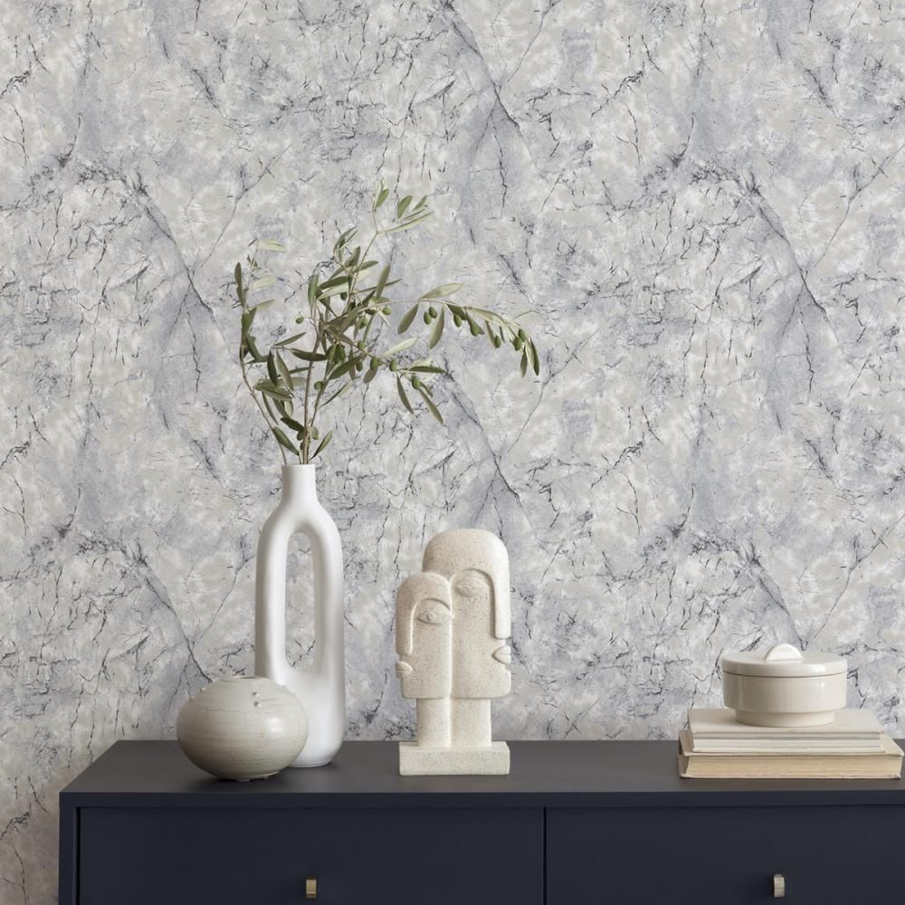 Обои Aurora Родос С40 4111 01 серые мрамор 1,06х10,05 м