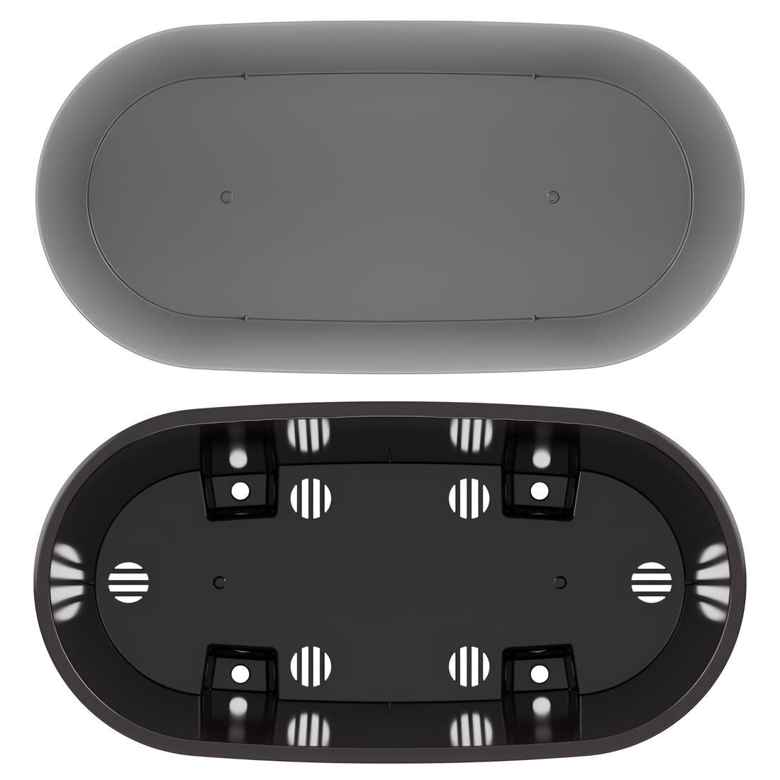 Горшок цветочный Лея серый 4 л овальный двойной с автополивом