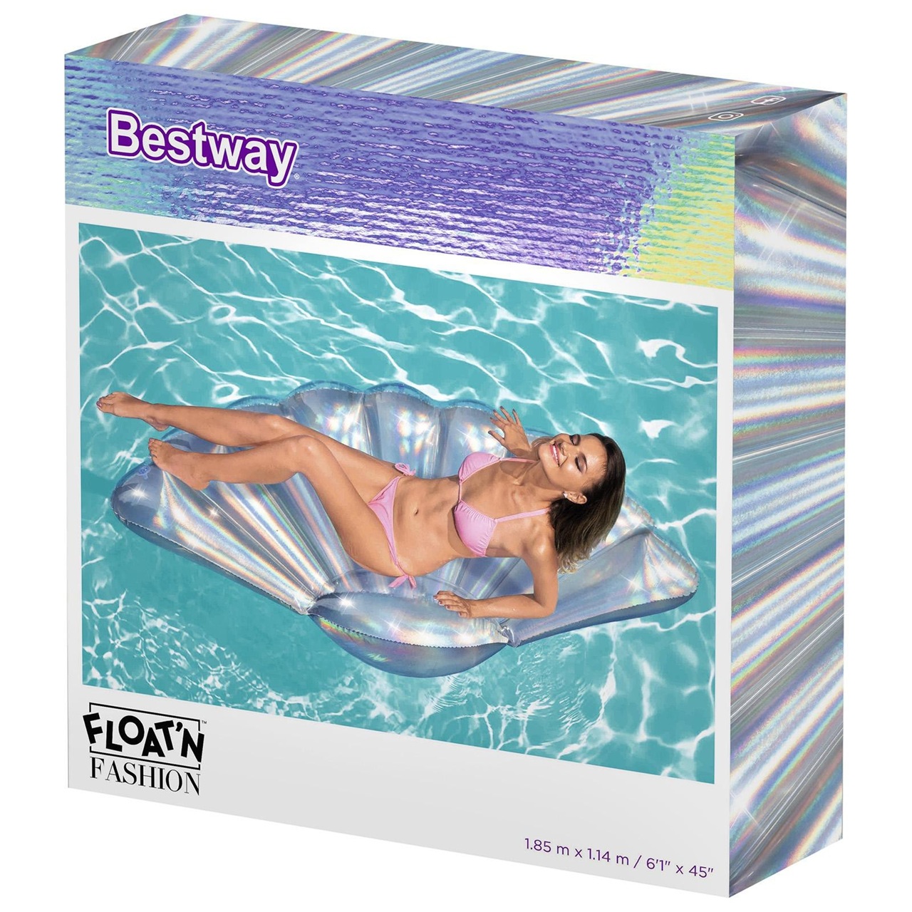 Матрас для плавания 185х114 см до 90 кг Bestway Радужная ракушка 43414