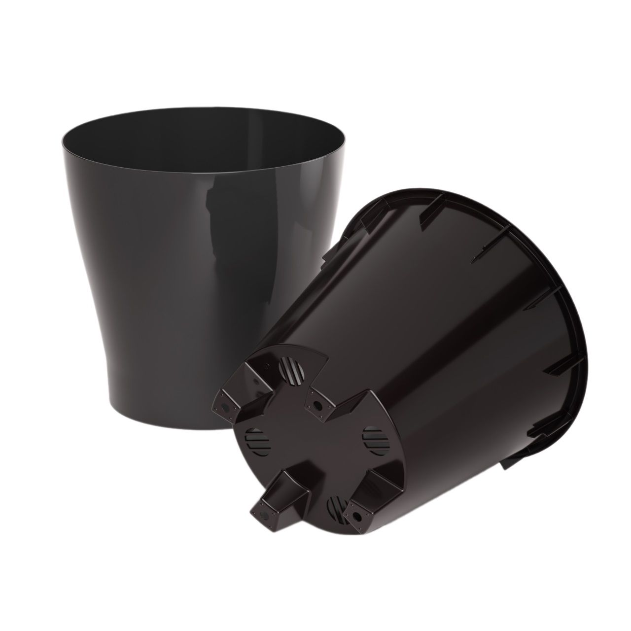 Горшок цветочный Лея графитовый 17 л двойной