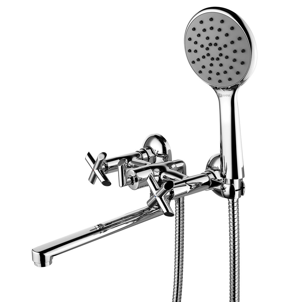 Смеситель для ванны Lemark Practica LM7513C двухвентильный поворотный излив