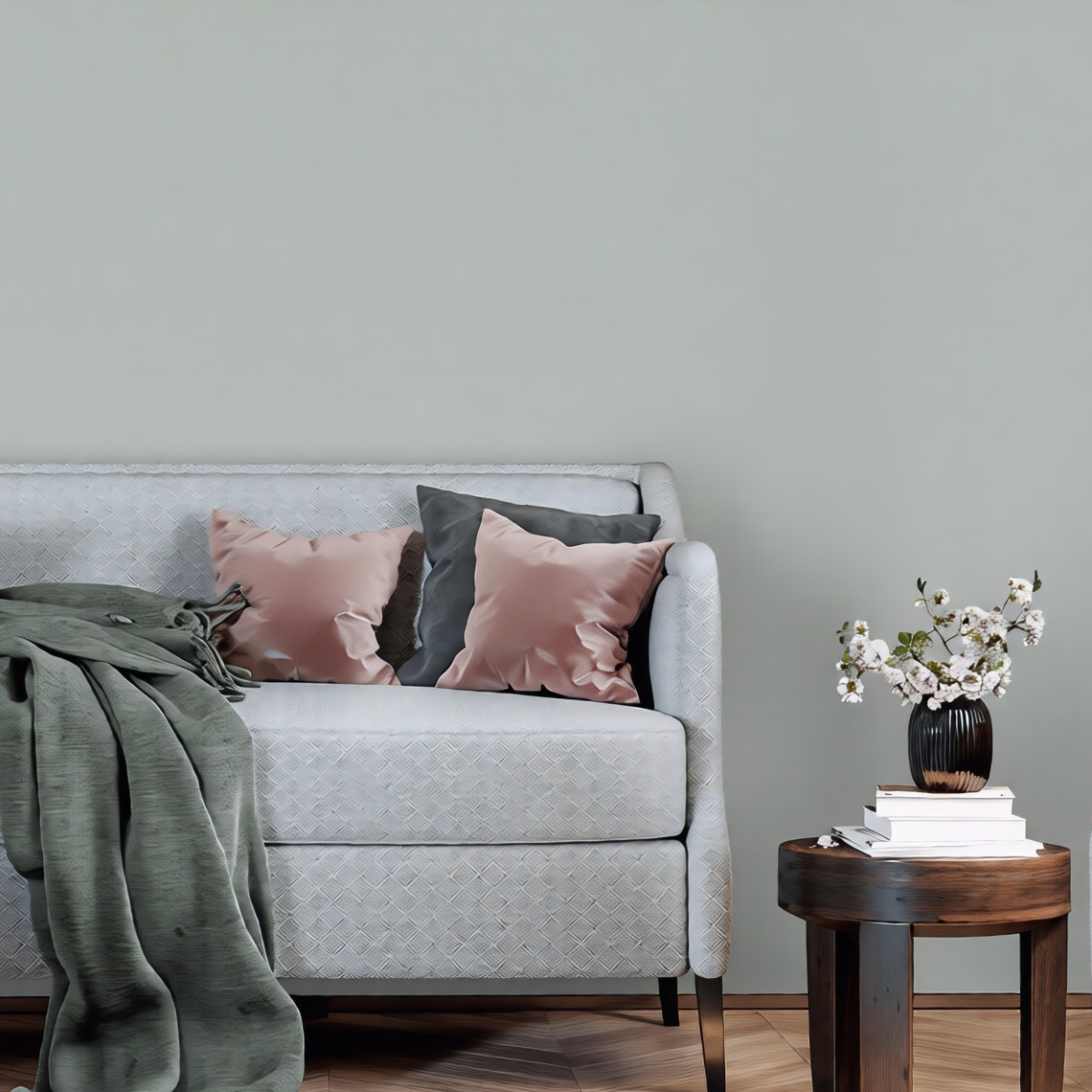 Обои Erismann Visavi 61053-05 зеленые однотонные 1,06х10 м