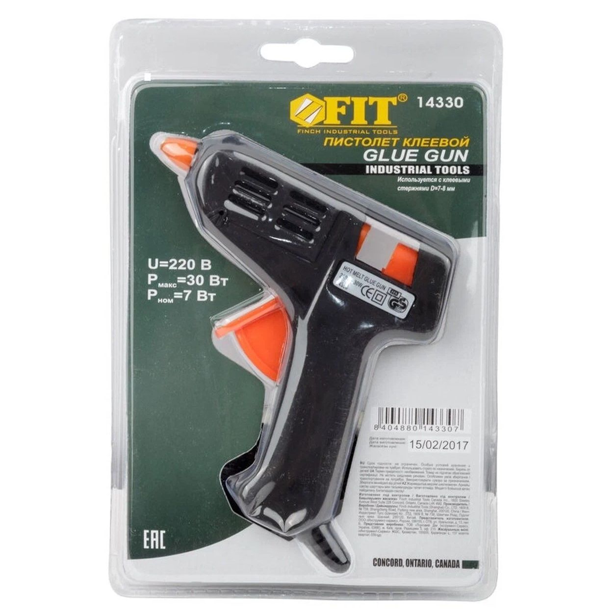 Пистолет клеевой Fit 14330 7 мм 30Вт