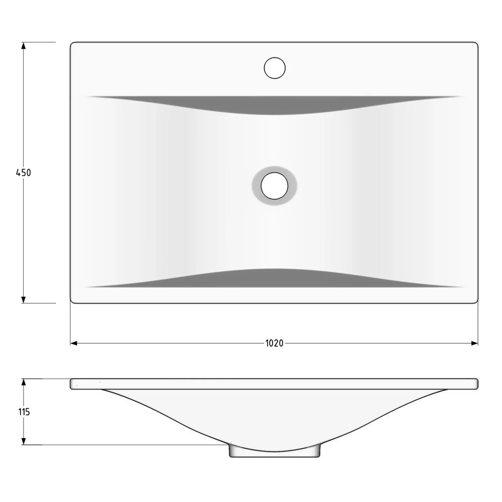 Раковина Pulsus 100 1003х450х120 мм