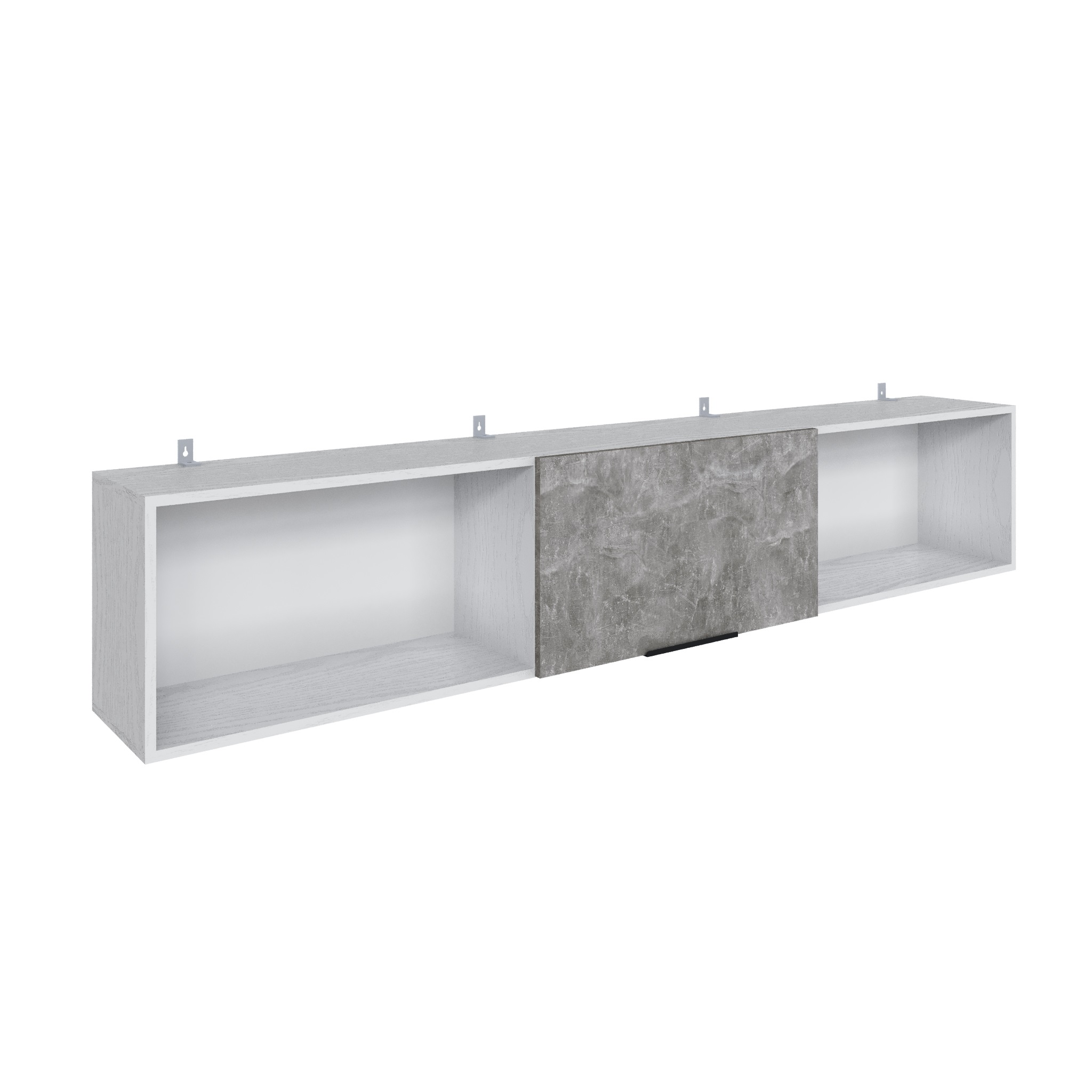 Полка навесная Мадрид 2032х383х290 мм Белый/Ателье светлое