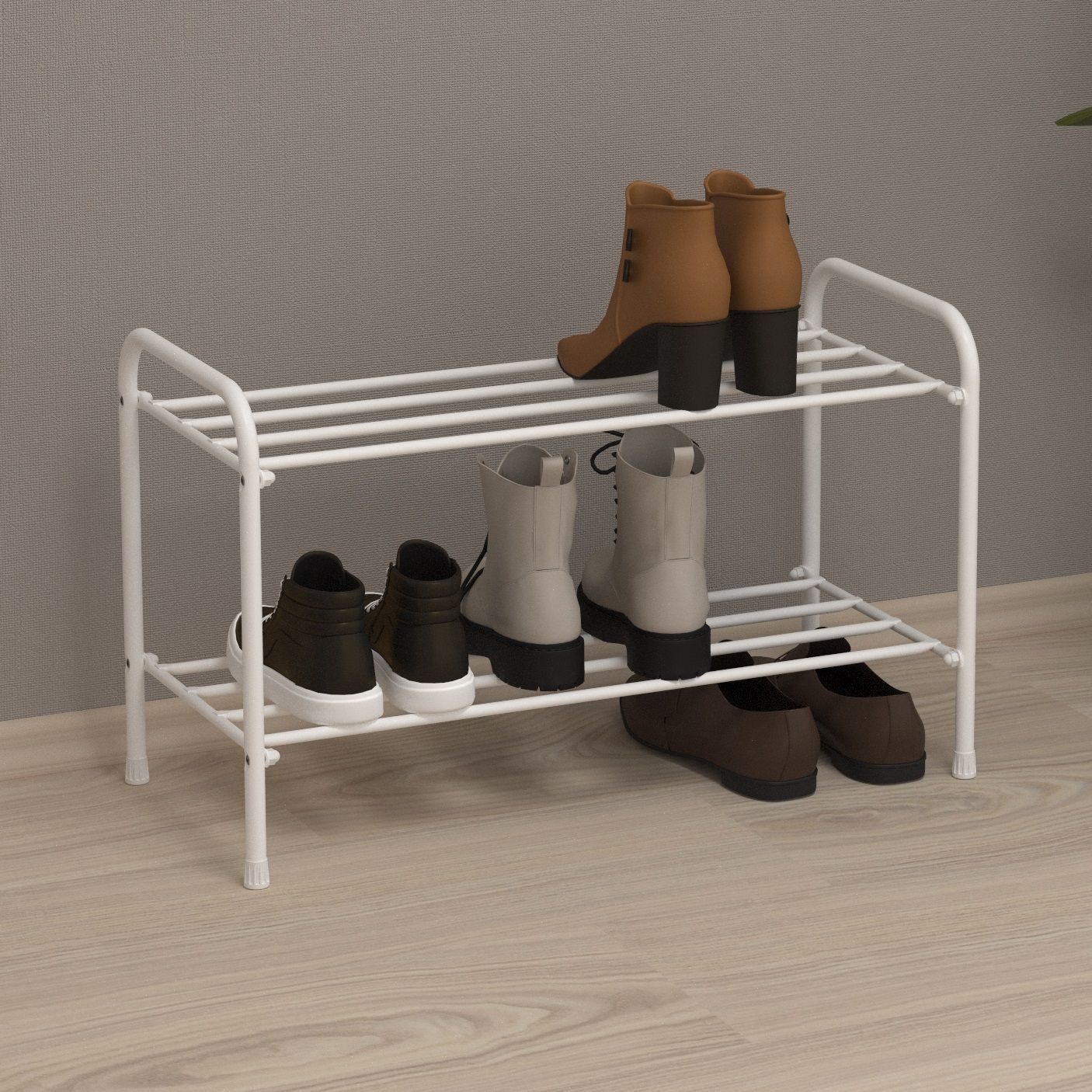 Полка для обуви Альфа 22 650х400х300 мм металл Белый