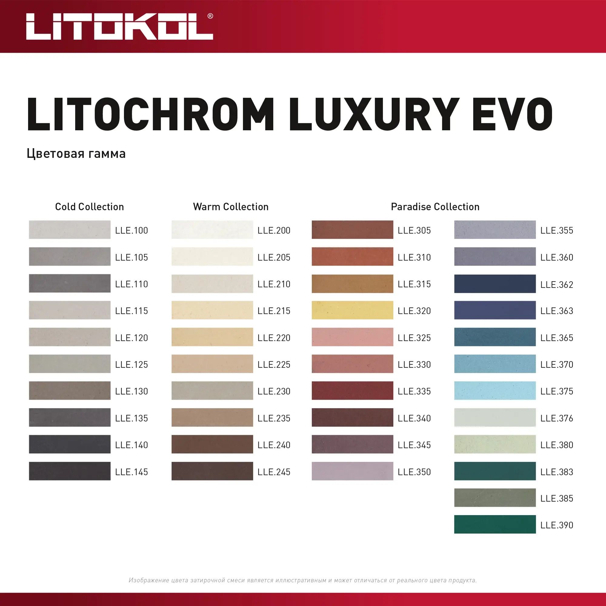 Затирка цементная Litokol Litochrom Luxury Evo LLE 200 белый 2 кг