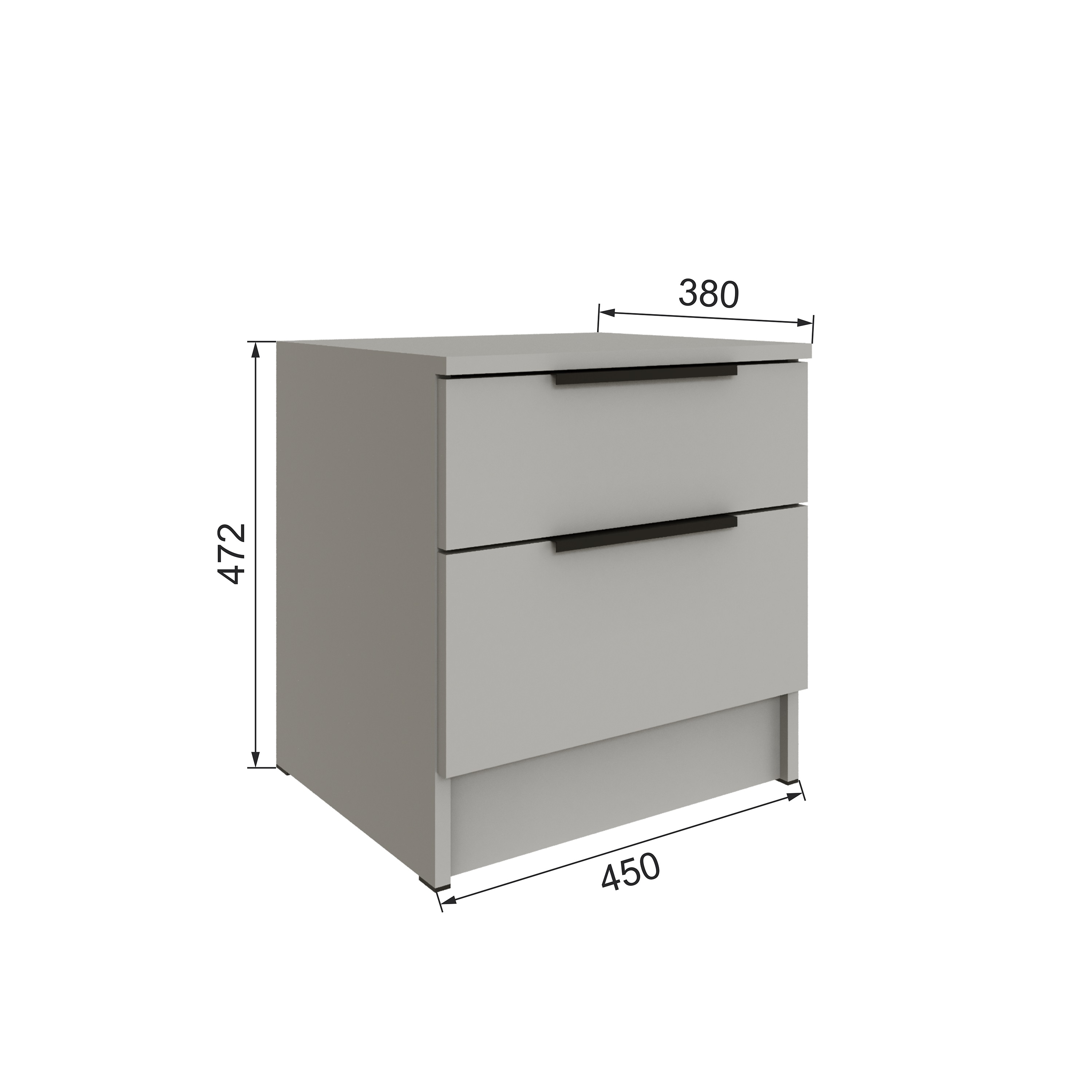 Тумба прикроватная Мадрид 450х472х380 мм 2 ящ Кашемир