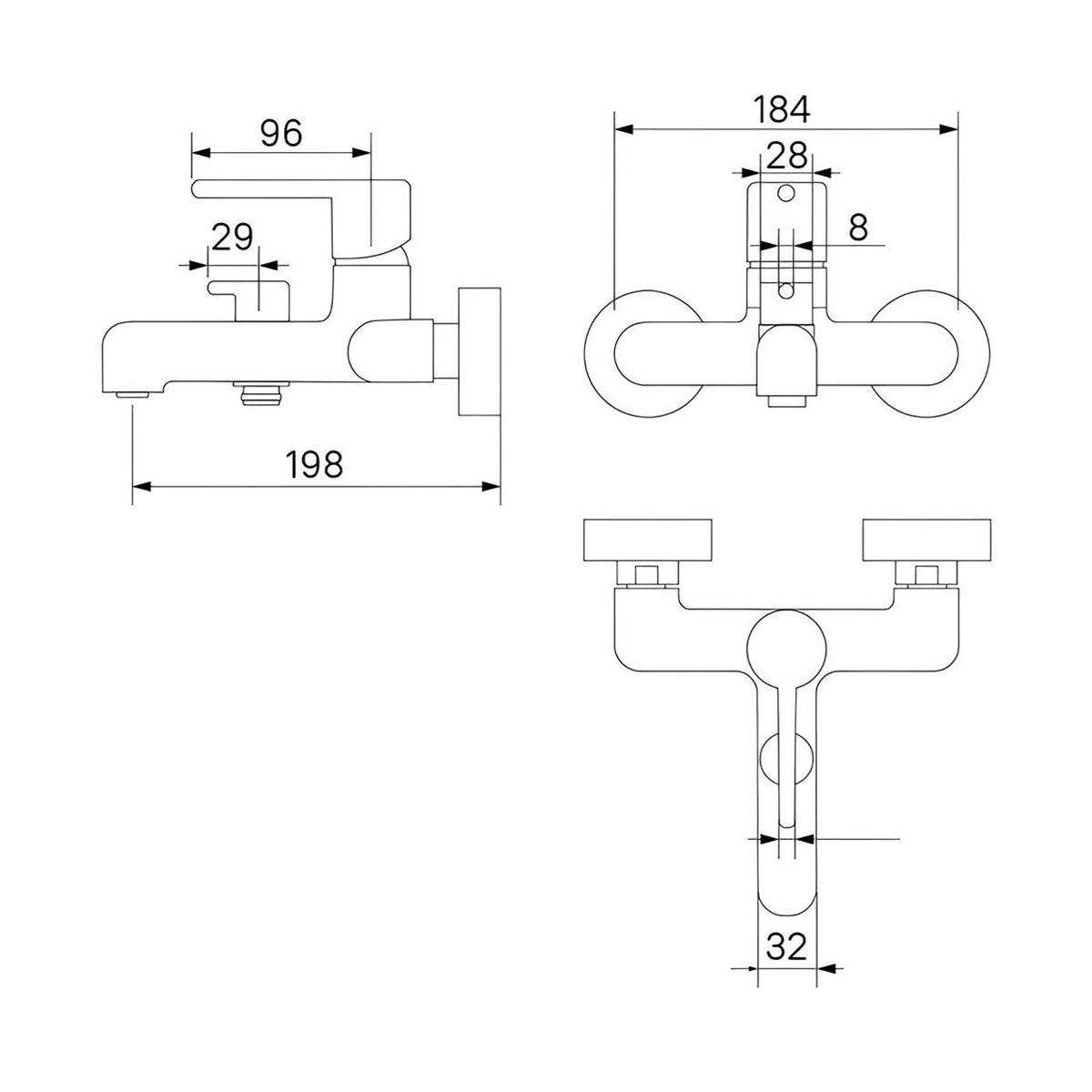 Смеситель для ванны Iddis Aiger AIGBC00i02WA однорычажный матовый