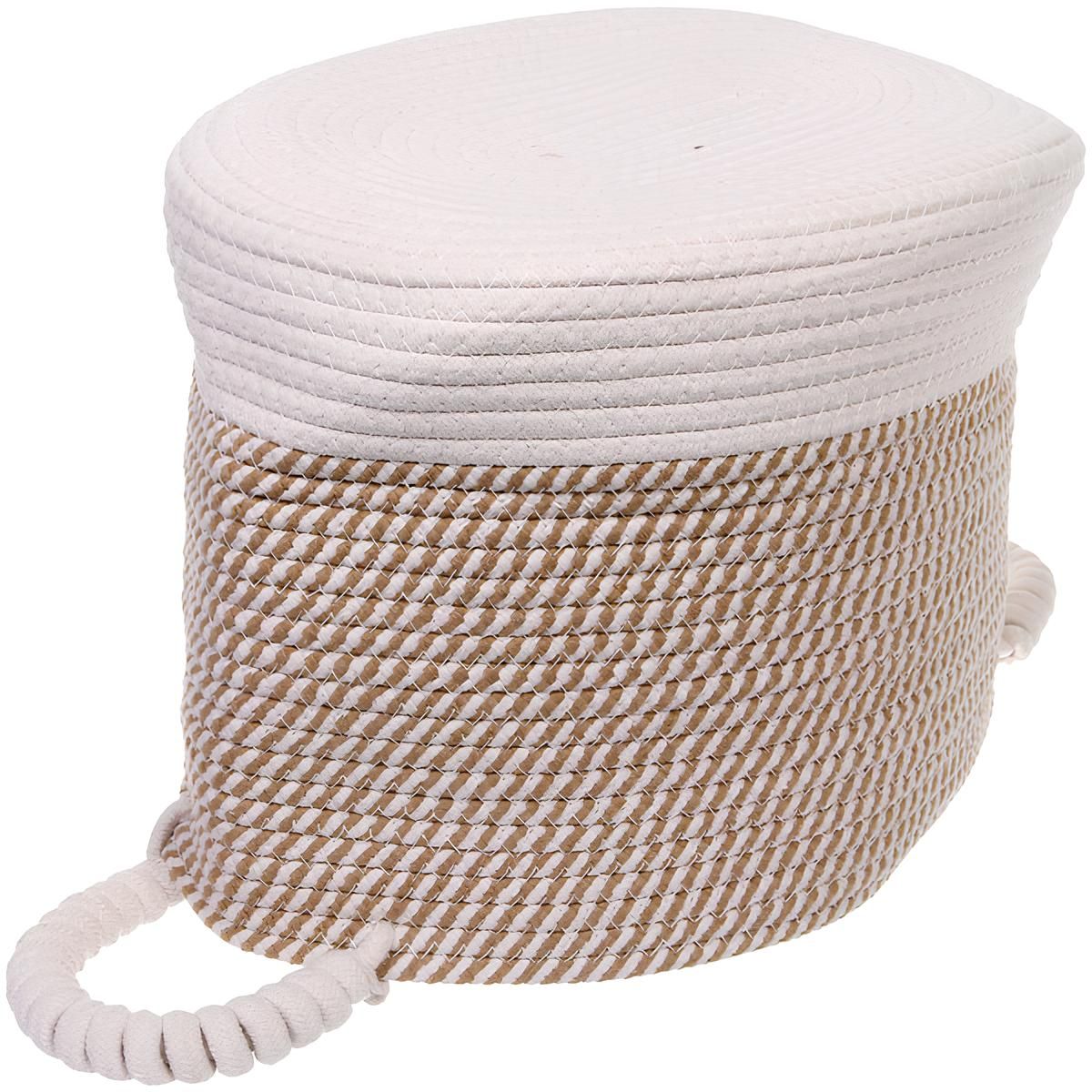 Корзина для хранения Тригойя 38х25х22 см бежево-белая