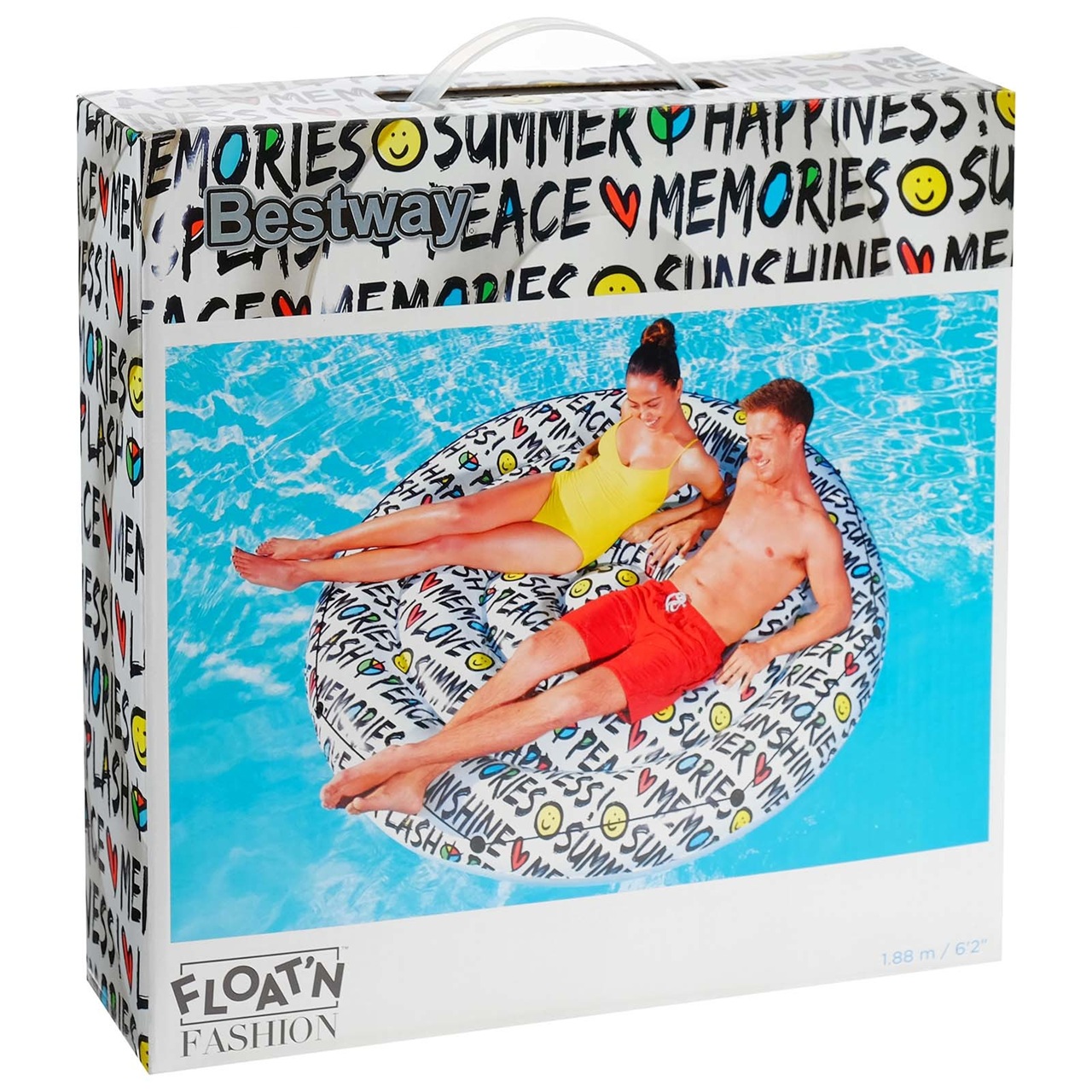 Матрас для плавания круглый 188 см до 180 кг Bestway Summer рем комплект 43263