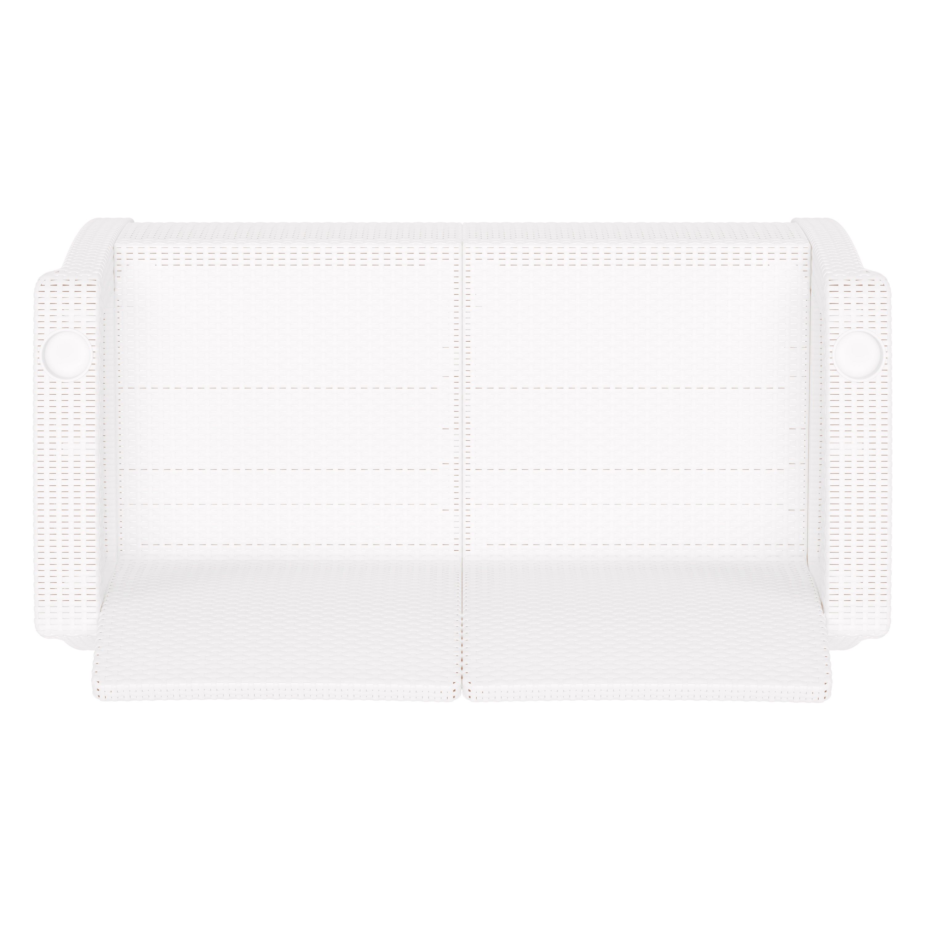 Диван иск. ротанг Ротанг 1270х700х790 мм белый