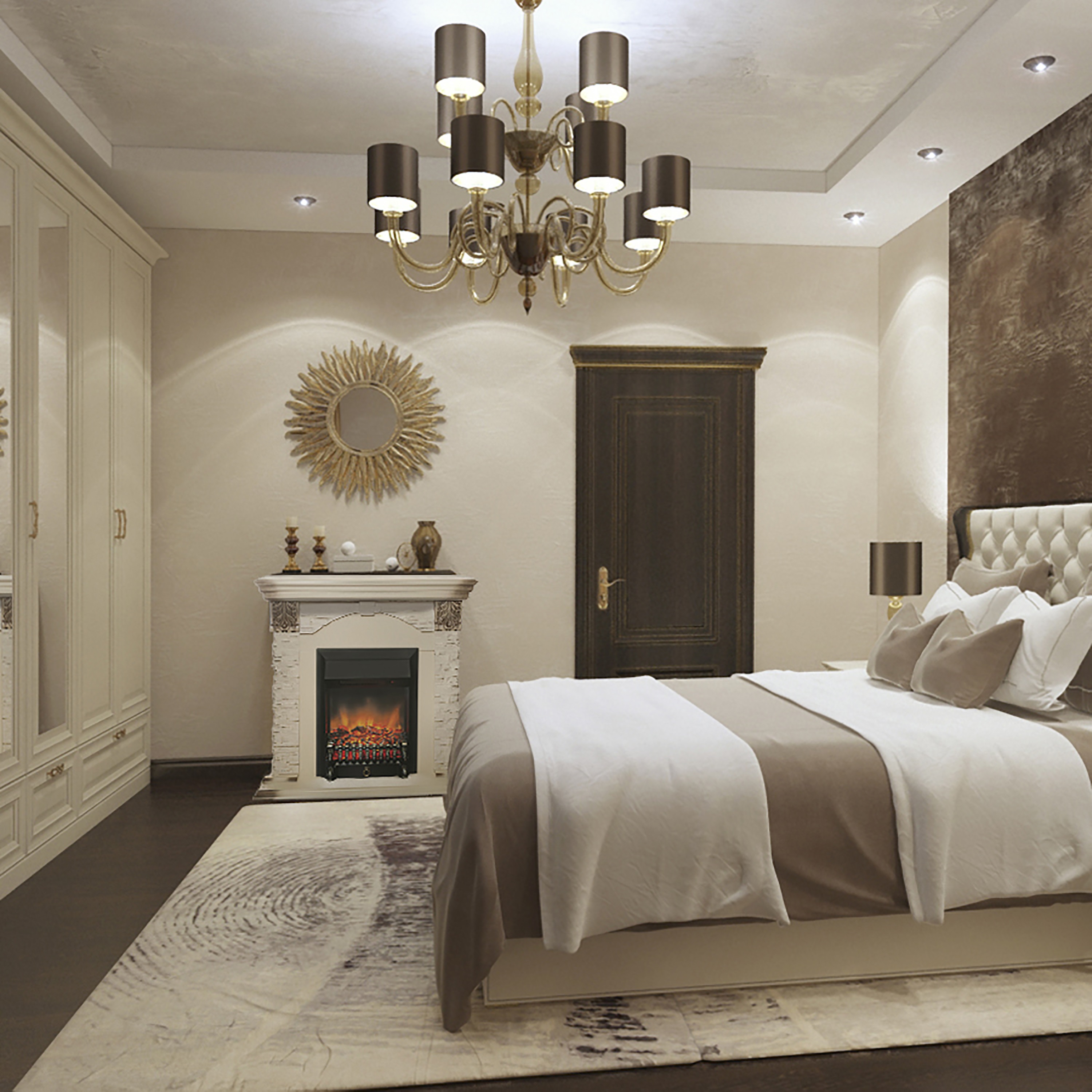 Каминокомплект RealFlame Dublin Lux STD/EUG WT+Fobos LUX BL 970x1040x370 мм