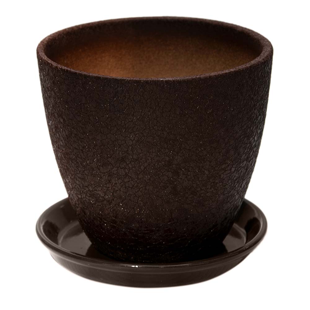 Горшок цветочный Бутон Винил шоколад 12 см 0,9 л