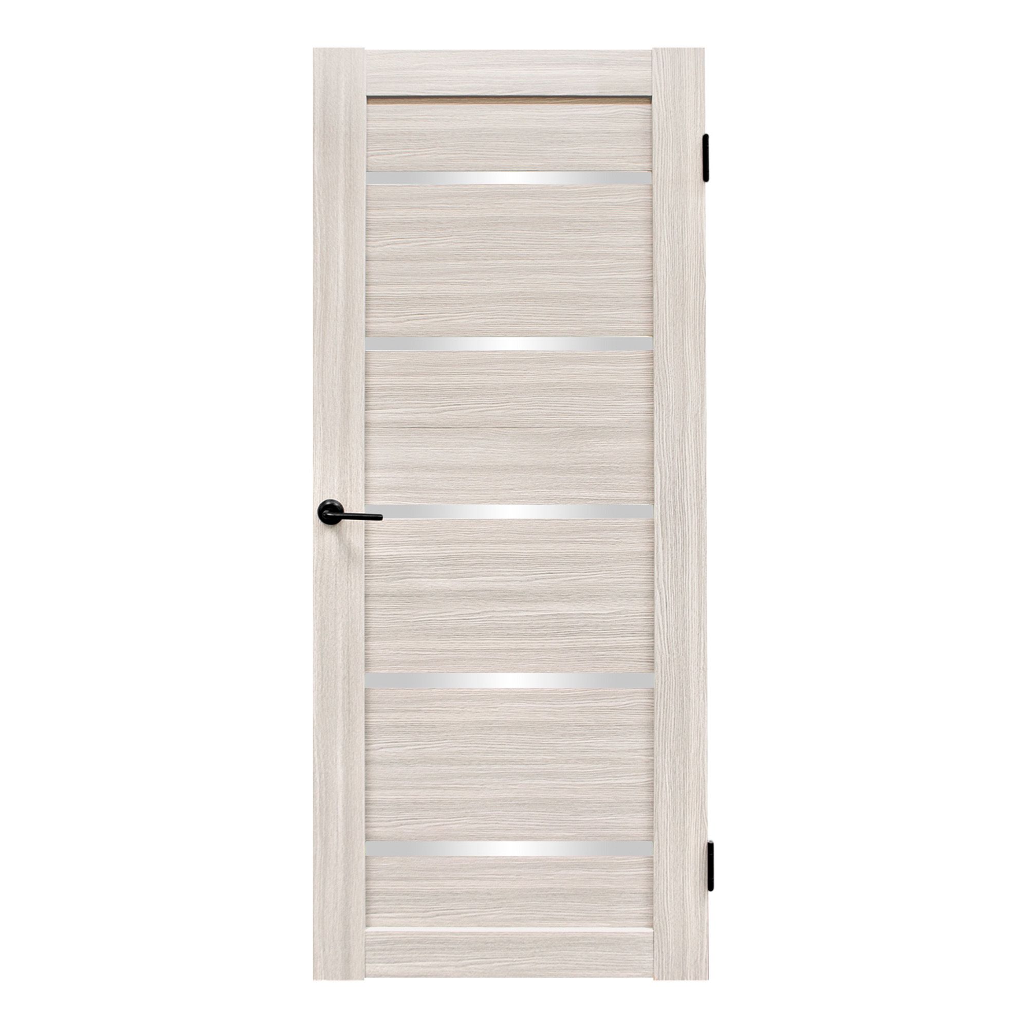 Полотно дверное ДО NIKI №55 Сакура ПВХ 600мм дуб серый стекло матовое