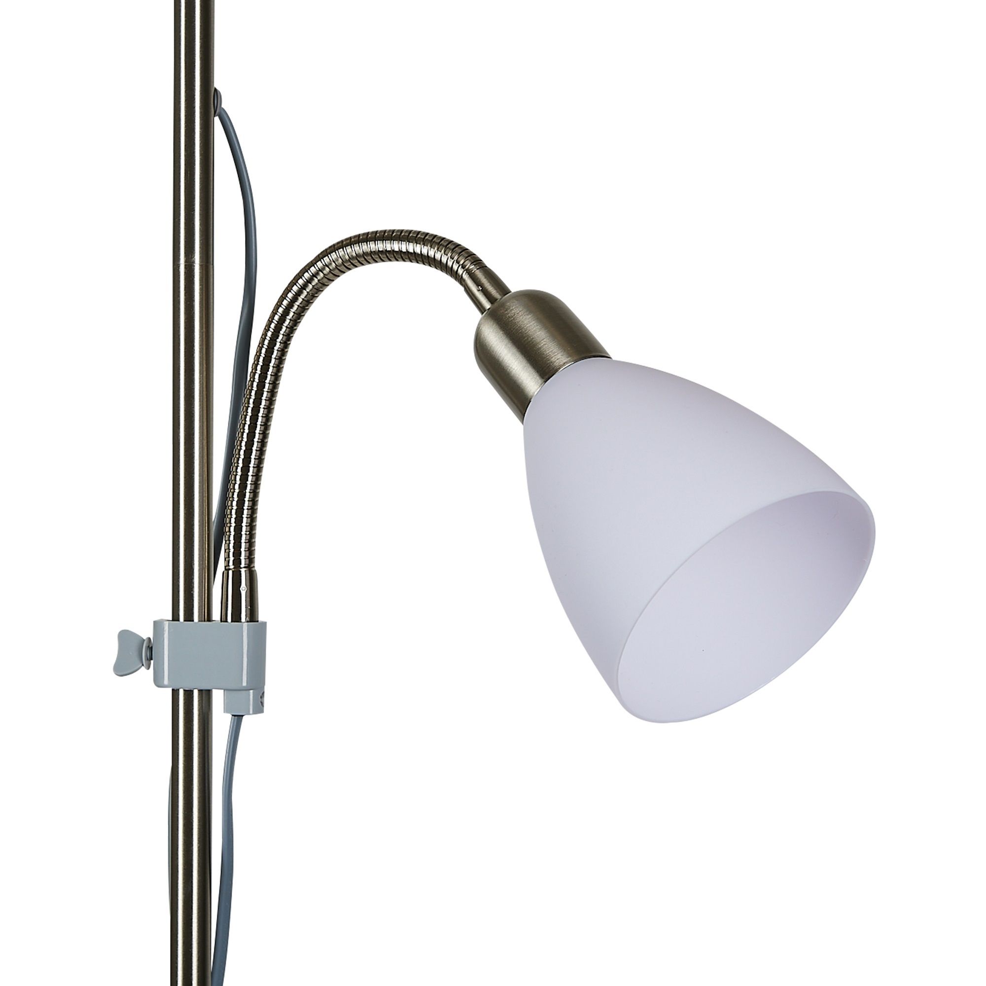 Торшер UML-T520 E27+E14 silver/white