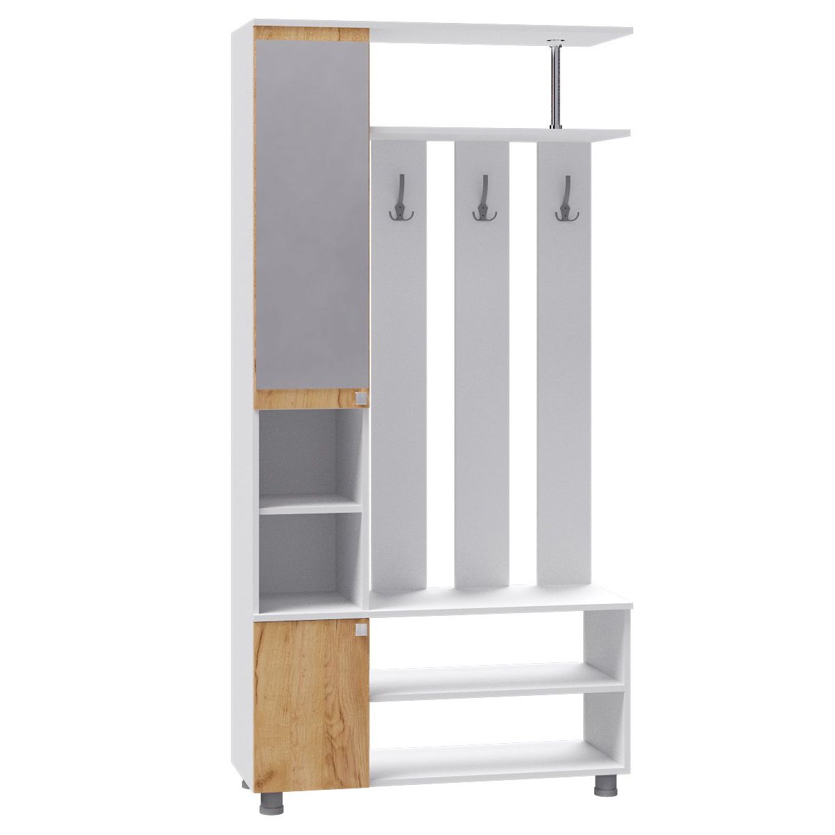 Прихожая 1000х200х370 мм Белый/Дуб крафт золотой