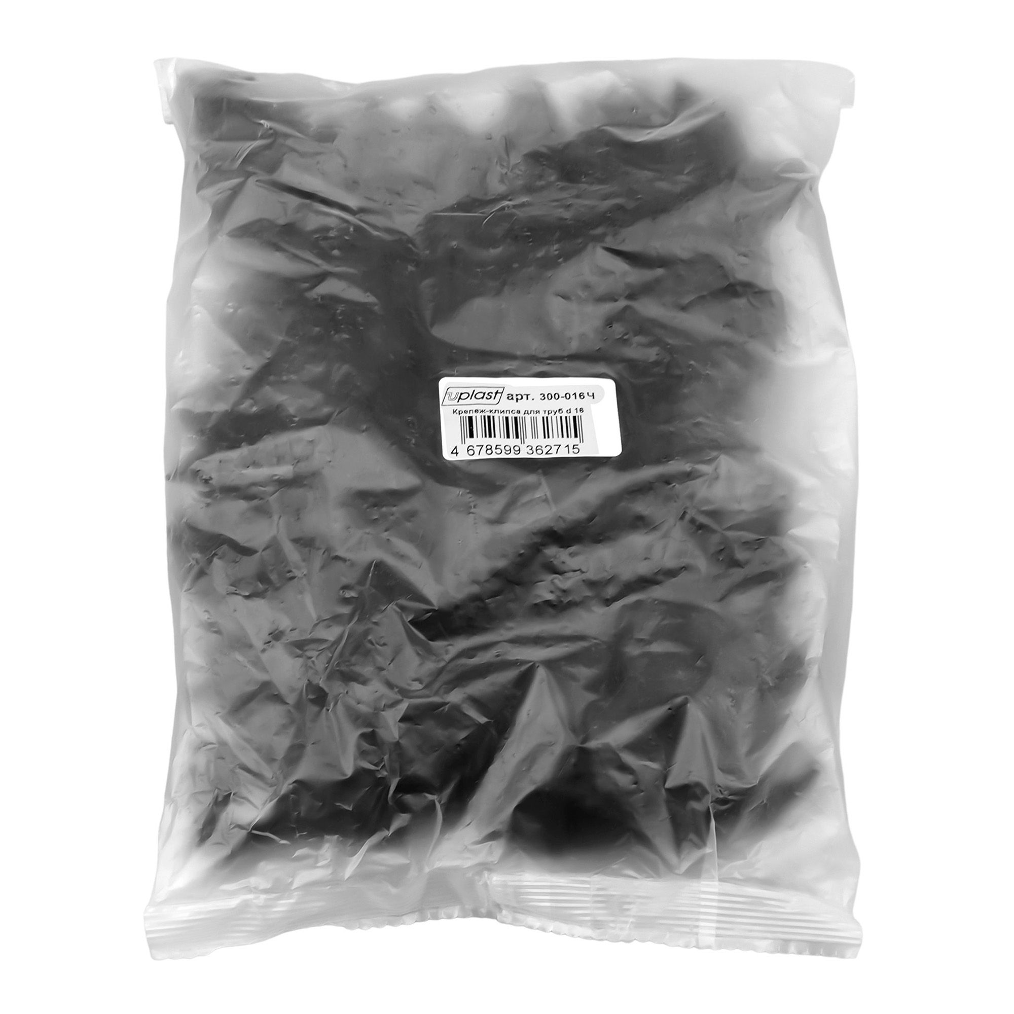 Крепеж-клипса d16 мм черная по 100шт/уп, цена за упаковку