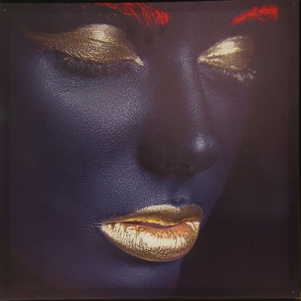 Картина-постер Негритянка с золотыми губами 45х45х4 см