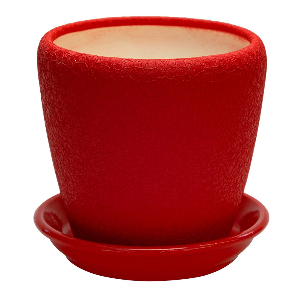 Горшок цветочный Грация шелк красный 1,2 л