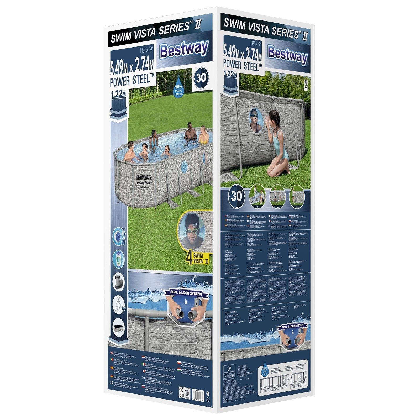 Бассейн каркасный овальный 549х274х122 см 13430 л Bestway Steel Pro Max ф-насос лестница тент 56716