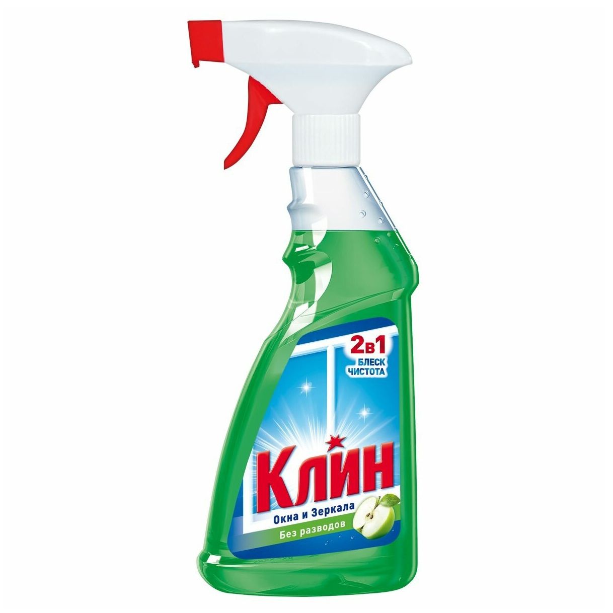 Средство для стекол, окон и зеркал Clin Яблоко 500 мл с распылителем