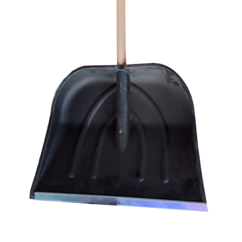 Лопата снеговая пластиковая дерев. черенок 500х390 мм (оцинк. накл)