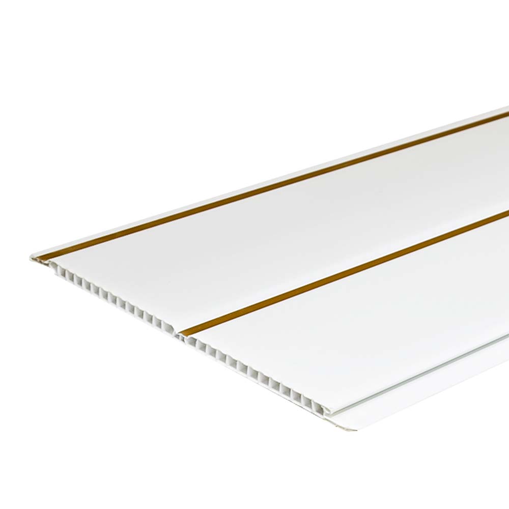 Панель ПВХ Софитто золото 2 полосы 3000х240 мм
