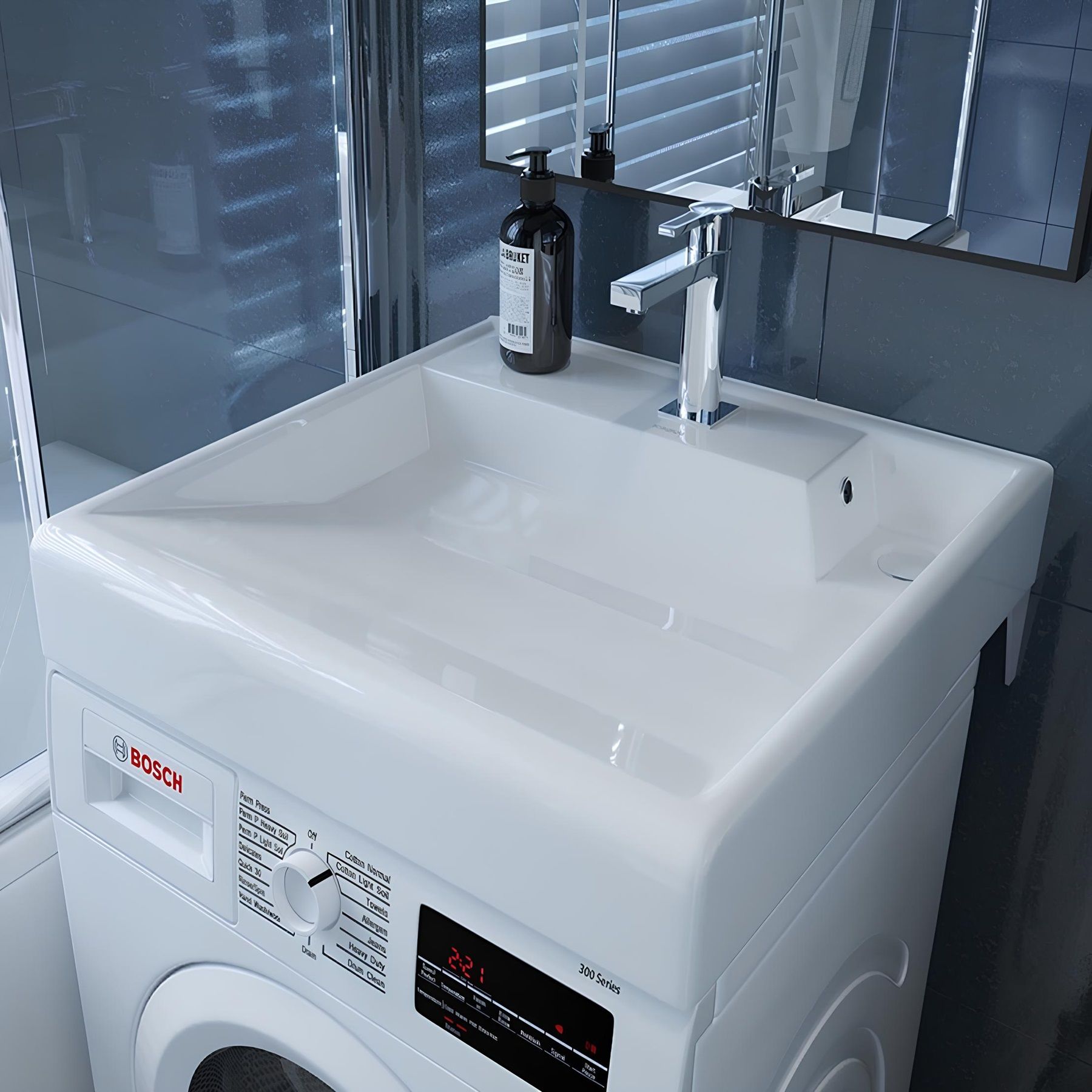 Раковина подвесная над стиральной машиной Престиж 600х600 мм с кронштейнами