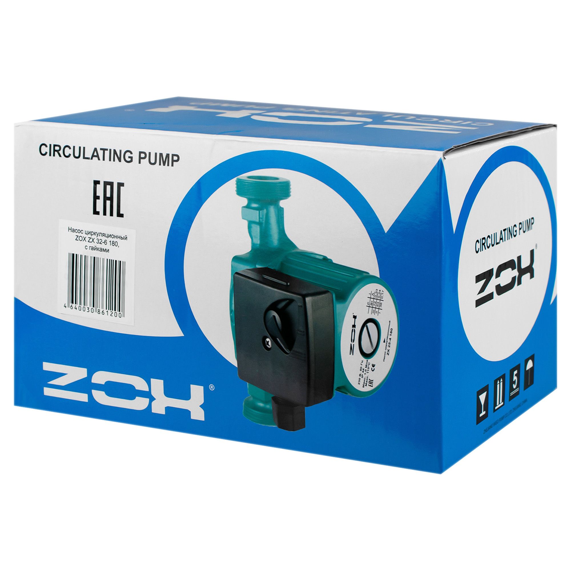 Насос циркуляционный Zox ZX 32-6 180 97Вт 180 мм
