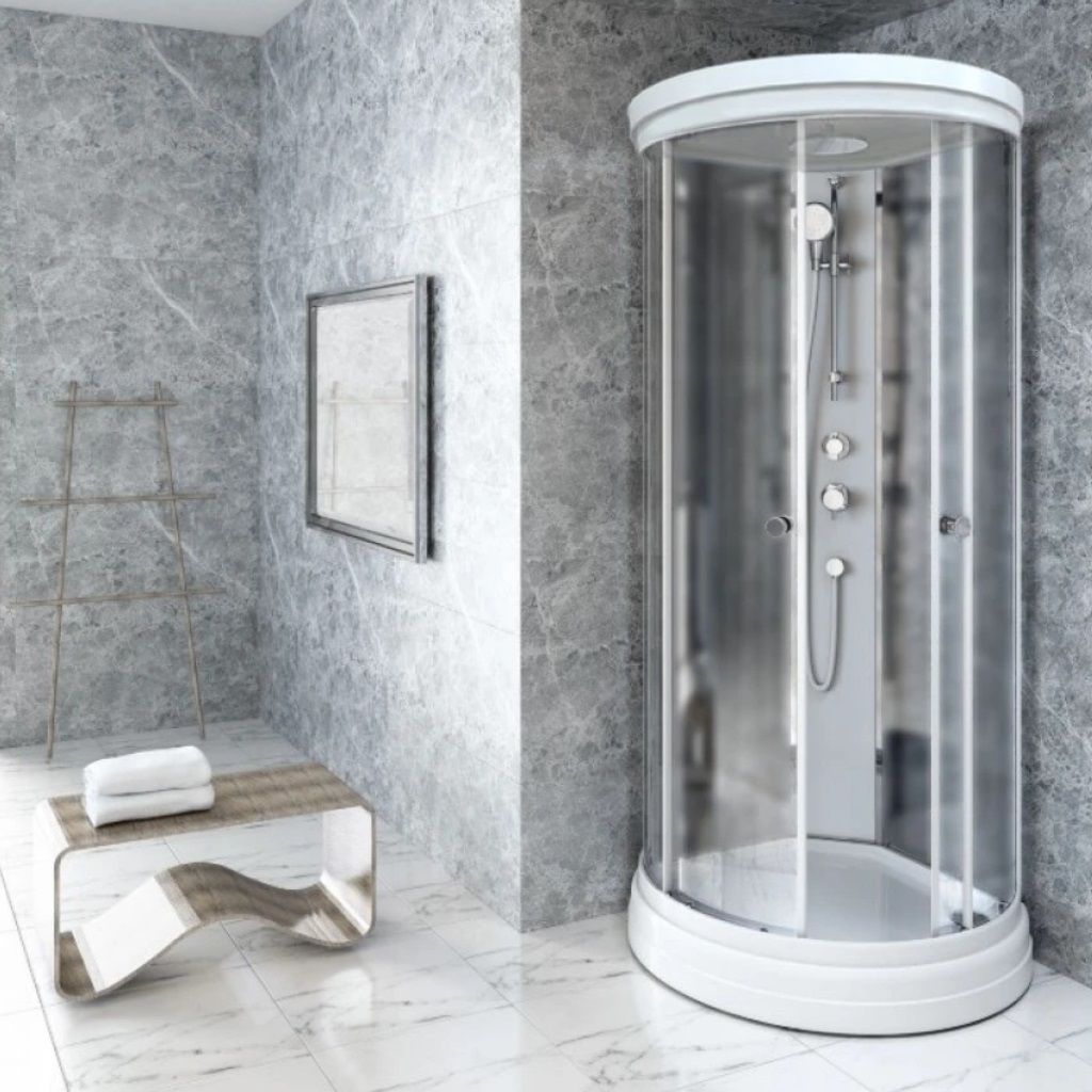 Душевая кабина Стронг 90х90х221 см низкий поддон стекло матовое