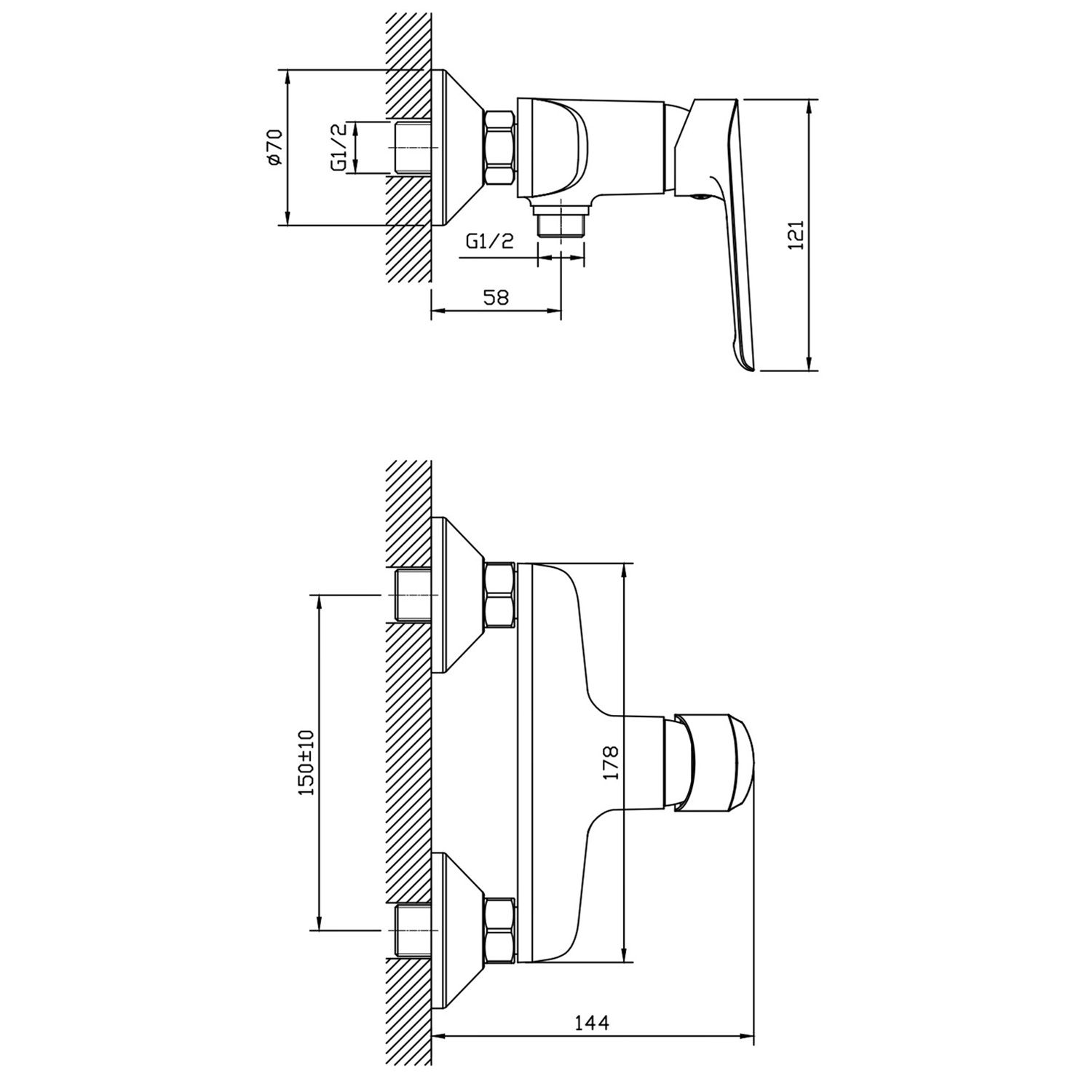 Смеситель для душа Esko Lagos LG80 однорычажный