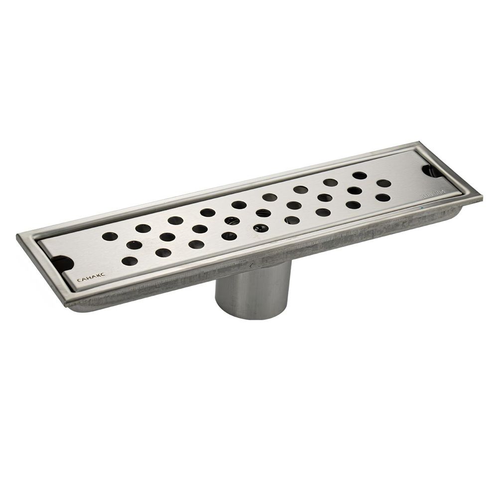 Трап линейный вертик спуск 50 мм 300х75 мм нерж