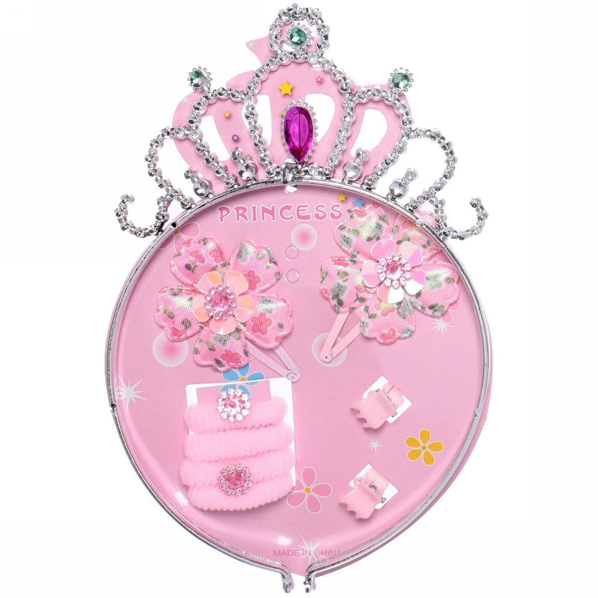 Аксессуары для волос детские The princess-Лейла ободок, 4 резинки, 2 заколки, 2 краба микс