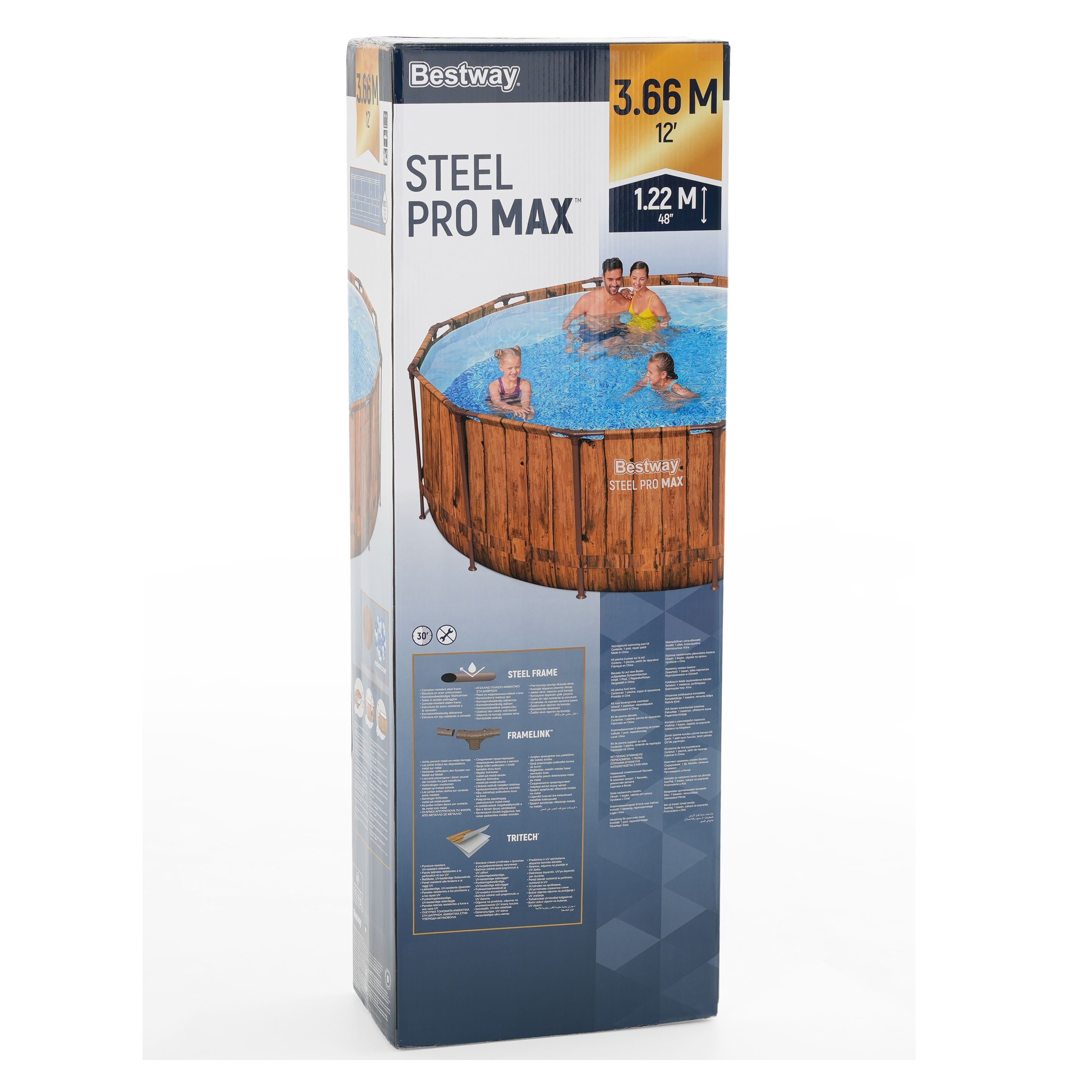 Бассейн каркасный круглый 366x122 см 10250 л Bestway Steel Pro Max 561QU