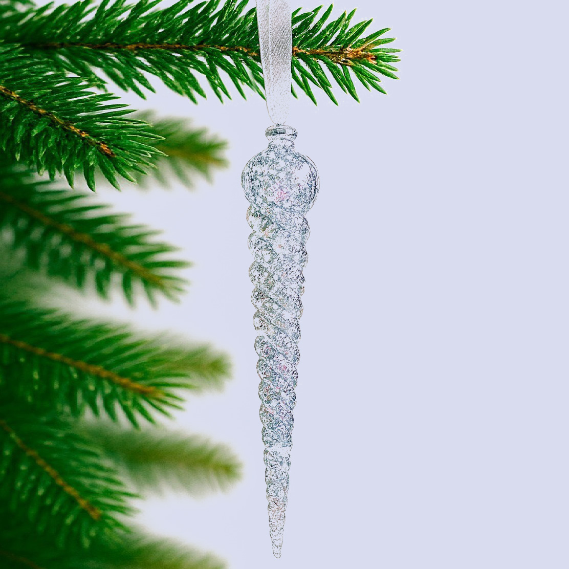 Игрушка елочная Моя Елочка Сосулька 22 см перламутр 2025-1158