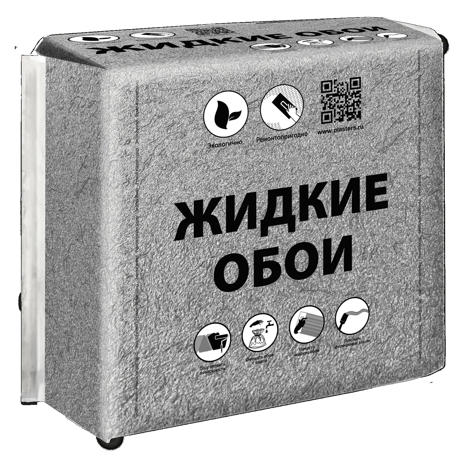 Обои жидкие Silk Plaster Абсолют A076 графит 0,605 кг