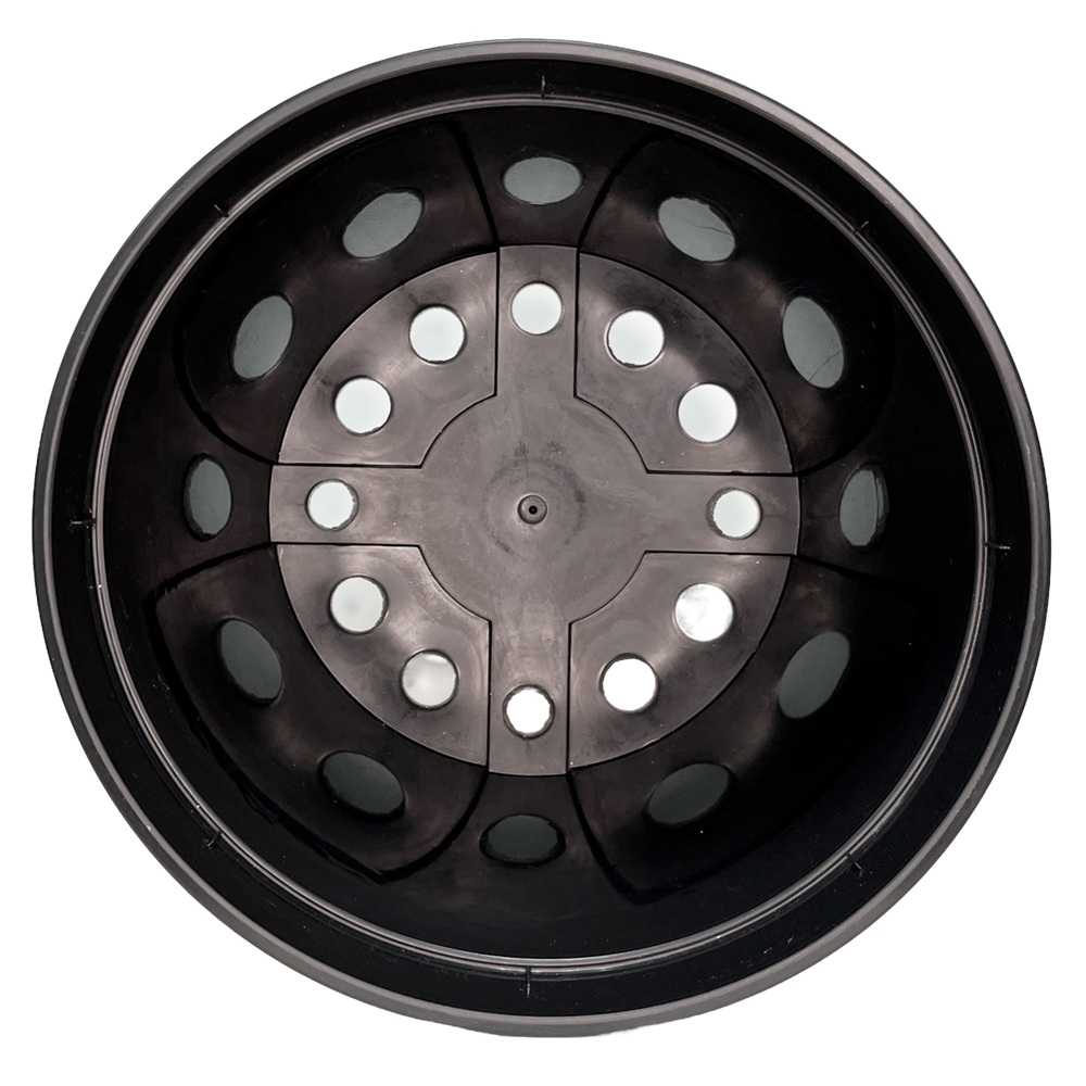 Горшок для рассады 10 л круглый черный твердый Амина