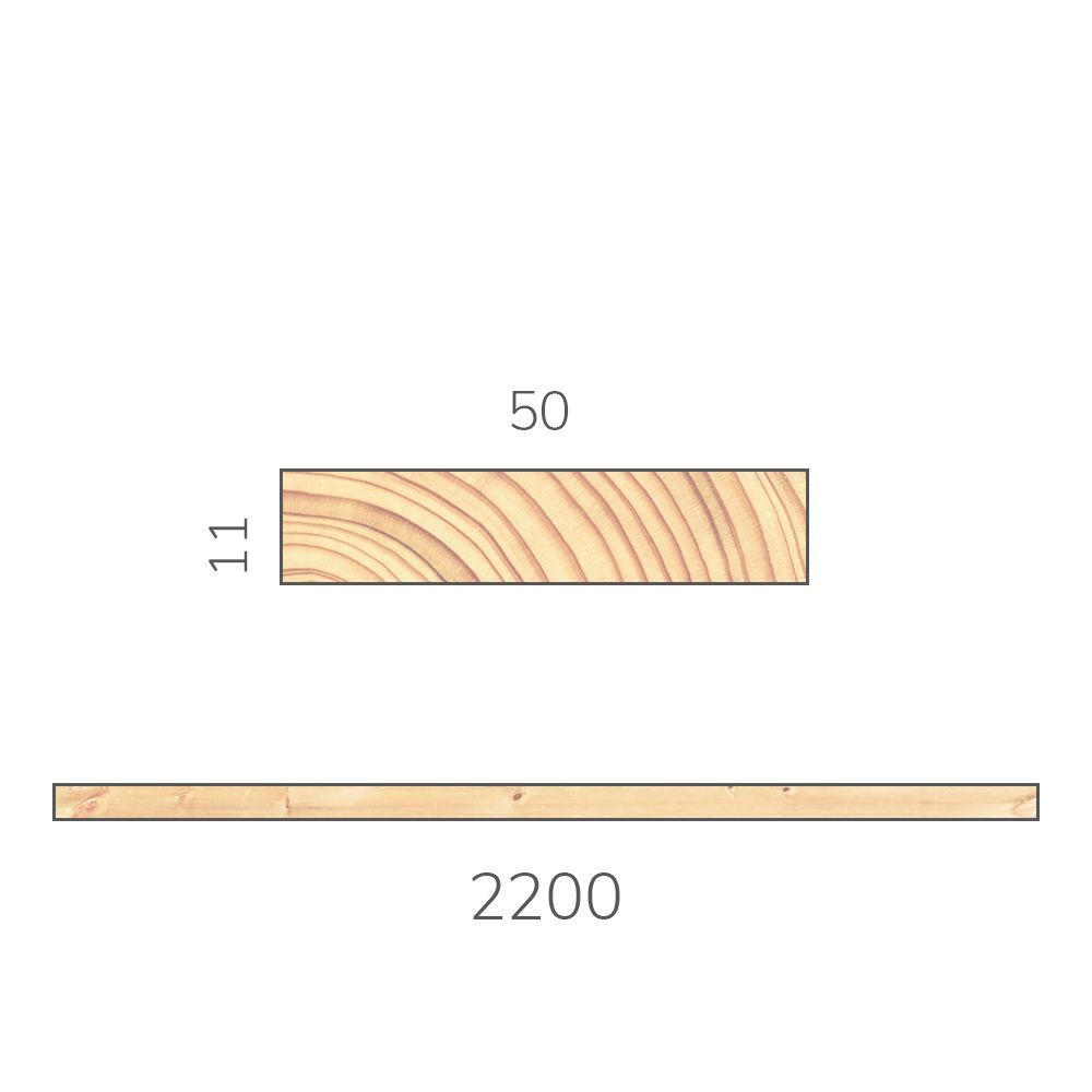Рейка сращенная 11х50х2200 мм хвоя без сучков