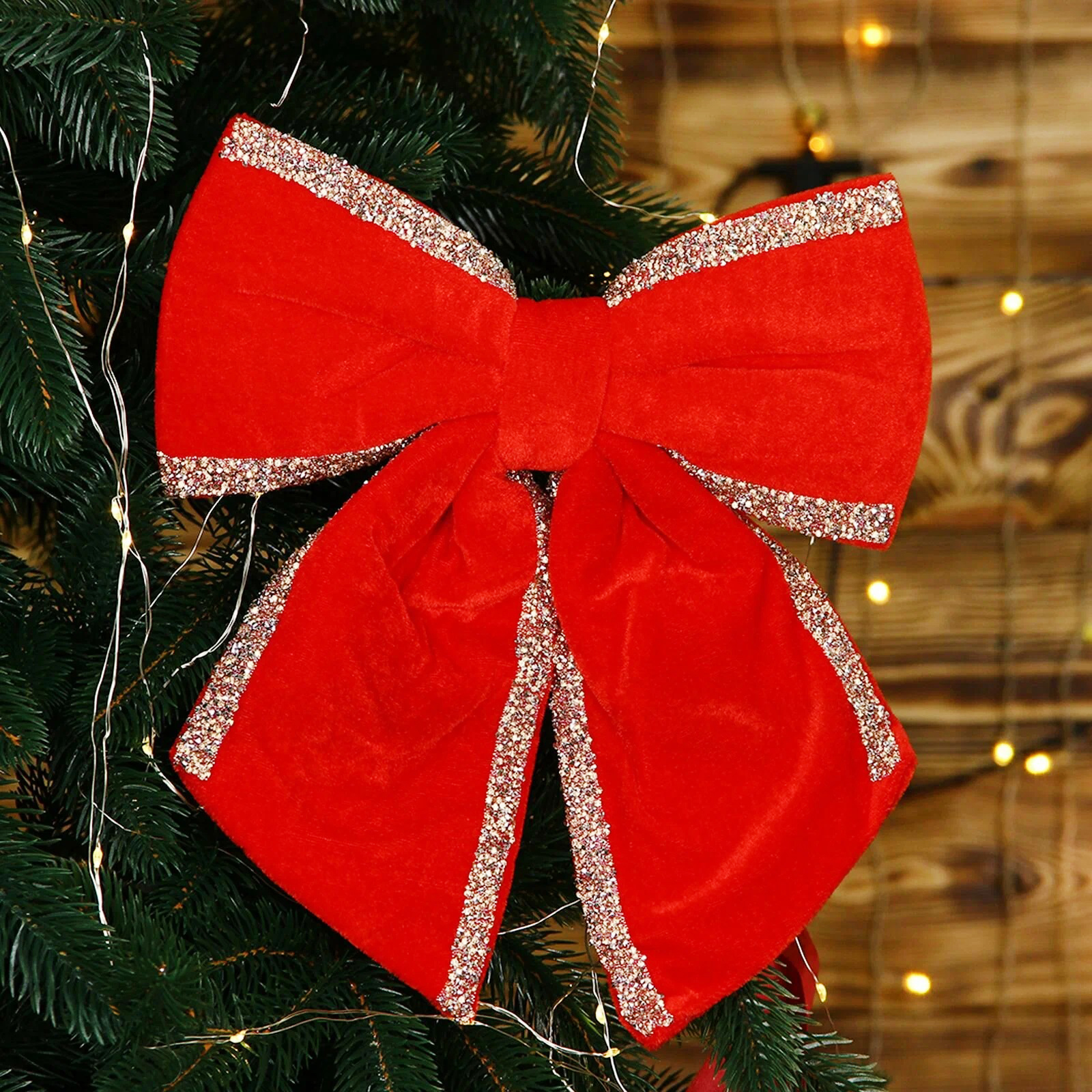 Украшение новогоднее Моя Елочка Бант 20х25 см красный 2025-0982