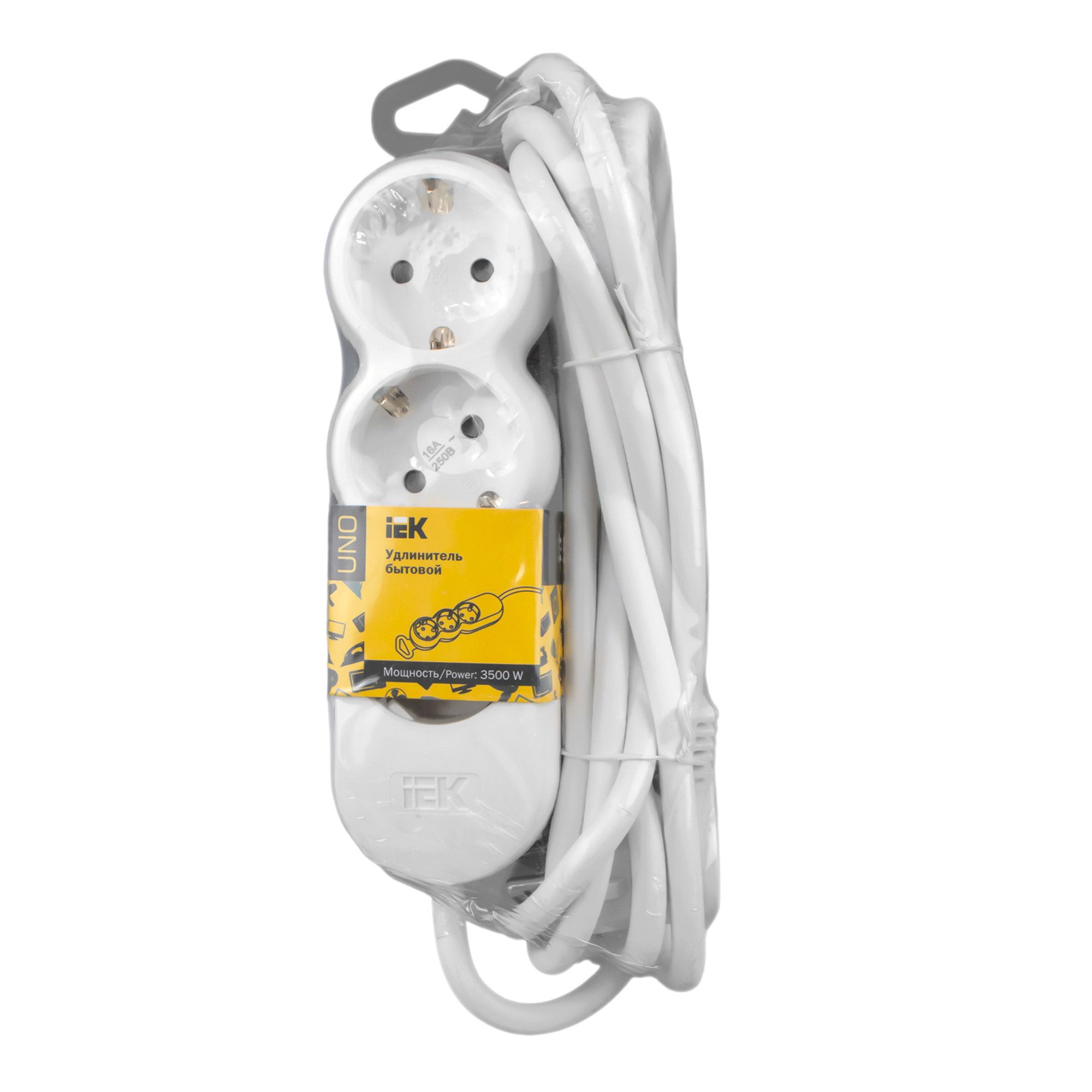 Удлинитель 3х3м с заземл. 16А 250В У03 UNO 2P+PE 3х1.5кв.мм IEK WYP53-16-03-03-Z