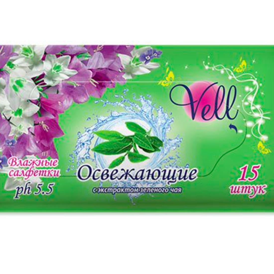 Салфетки влажные VELL освежающие 15шт