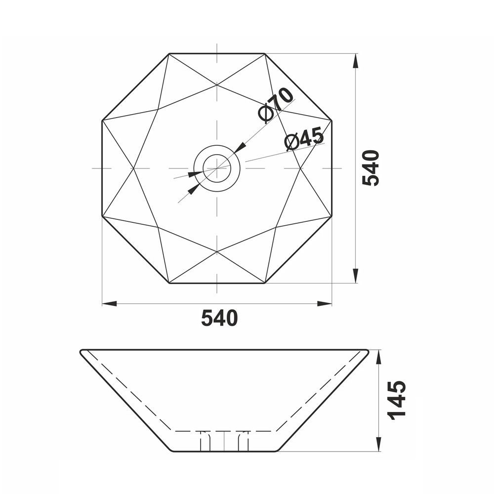 Раковина накладная Melana MLN-320342 490х490х120 мм