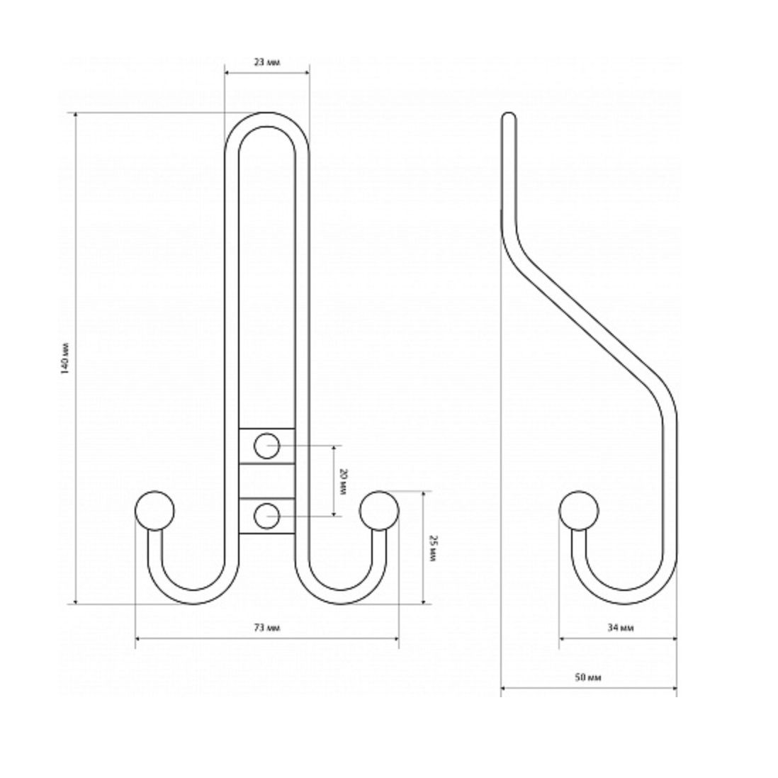 Крючок мебельный тройной Стандарт 208 A GP золото