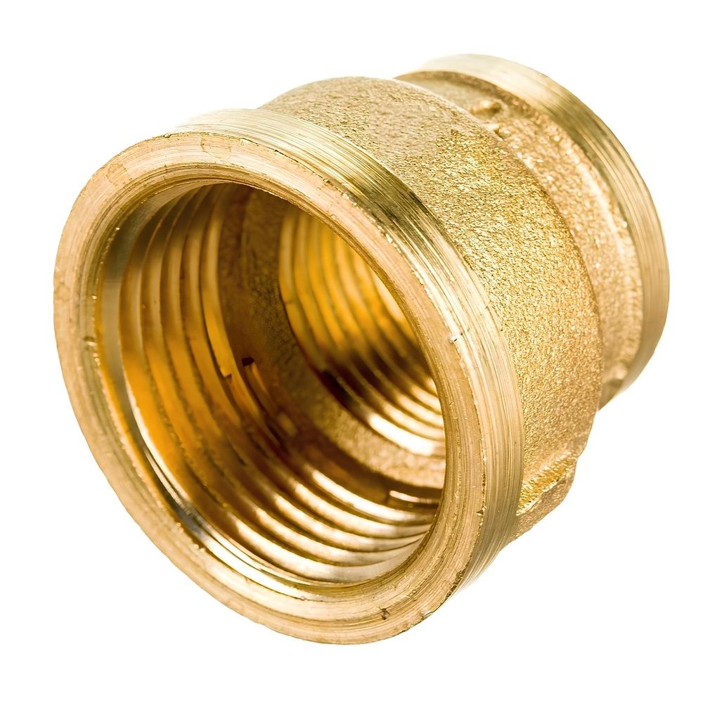 Муфта переходная латунь 1/2"х3/8" ВР/ВР
