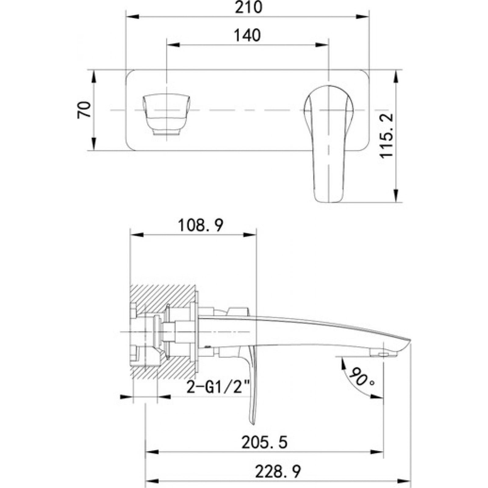 Смеситель для раковины встраиваемый Iddis Ray RAYSB00i65 однорычажный