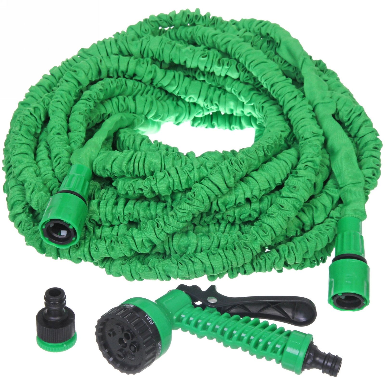 Шланг для полива растягивающийся 40 м Чудо с пистолетом и коннекторами зеленый